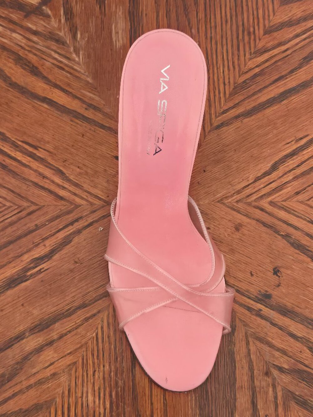 Via Spiga Pink Clear Strap Y2K Stiletto Mule Sandals 7.5M Italy - Picture 5 of 6